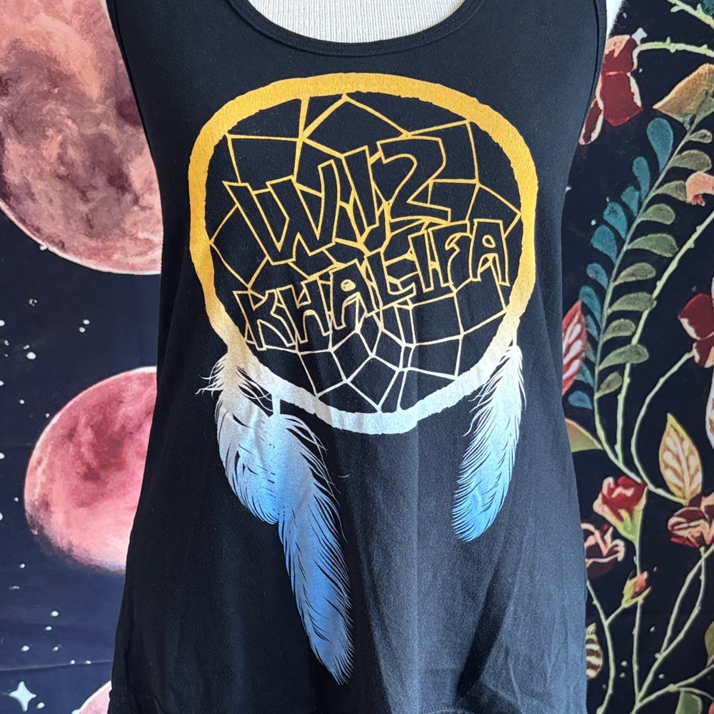 American Apparel Black Graphic Tank Top Wiz Khalifa
